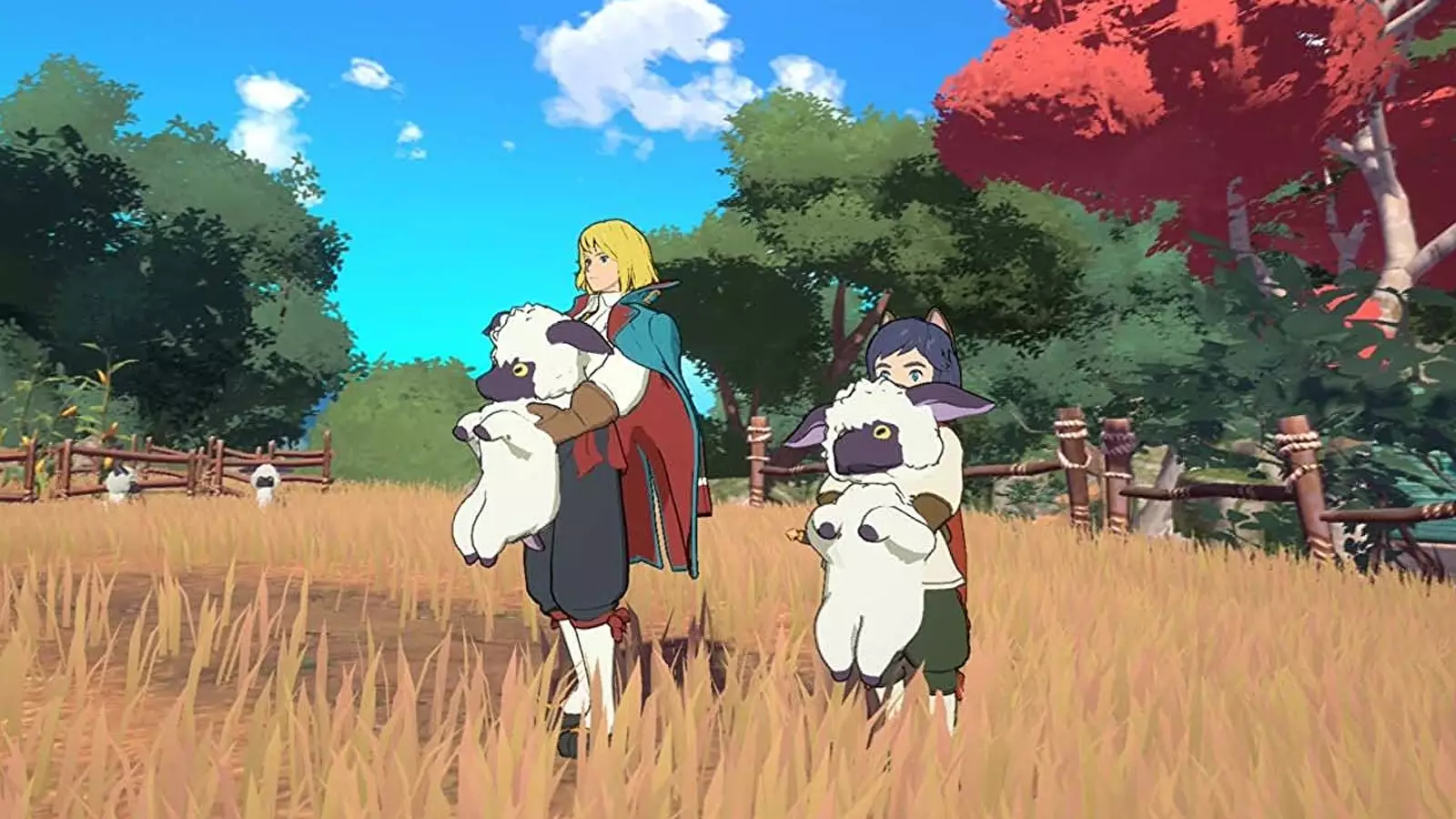 ni no kuni cross worlds gameplay showing players in a field