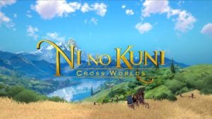 ni no kuni: cross worlds logo and nature background