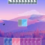 raven card game showing mountain range in purple