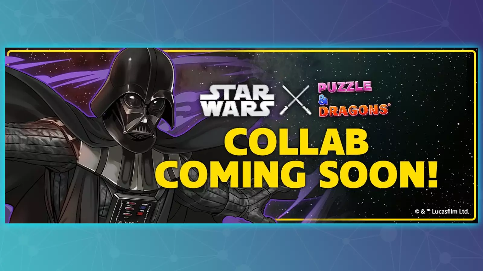 puzzle & dragons and star wars collaboration showing darth vader