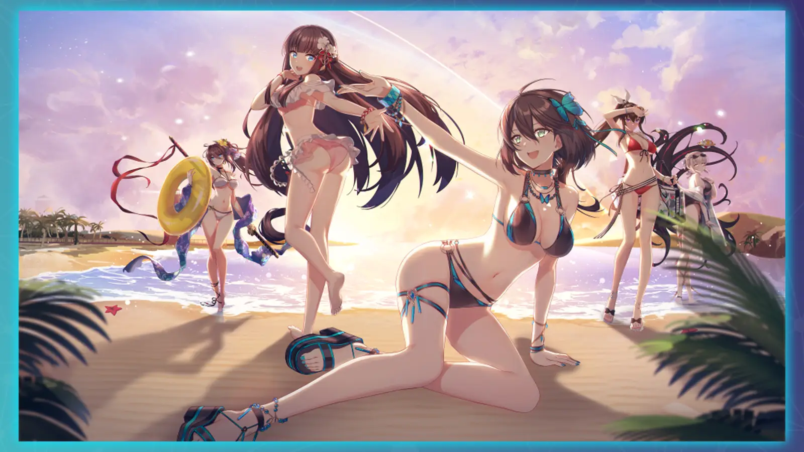 counterside global 2022 summer skins with characters on beach