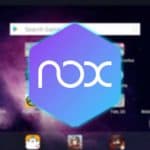 nox player logo with blurred background showing the emulator