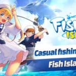 fish island mobile game showing a fishing game