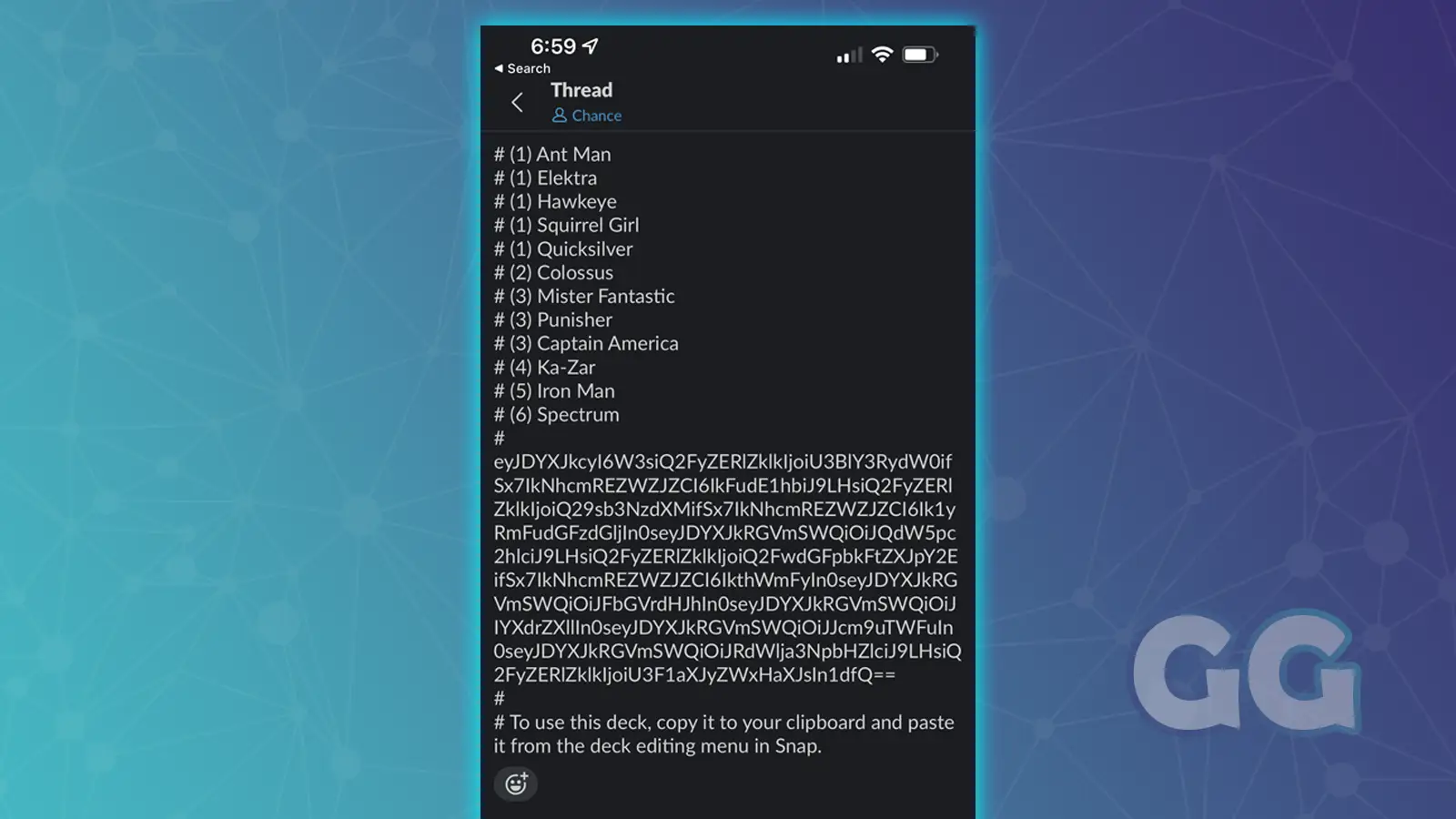 slack screenshot showing lots of words and letters