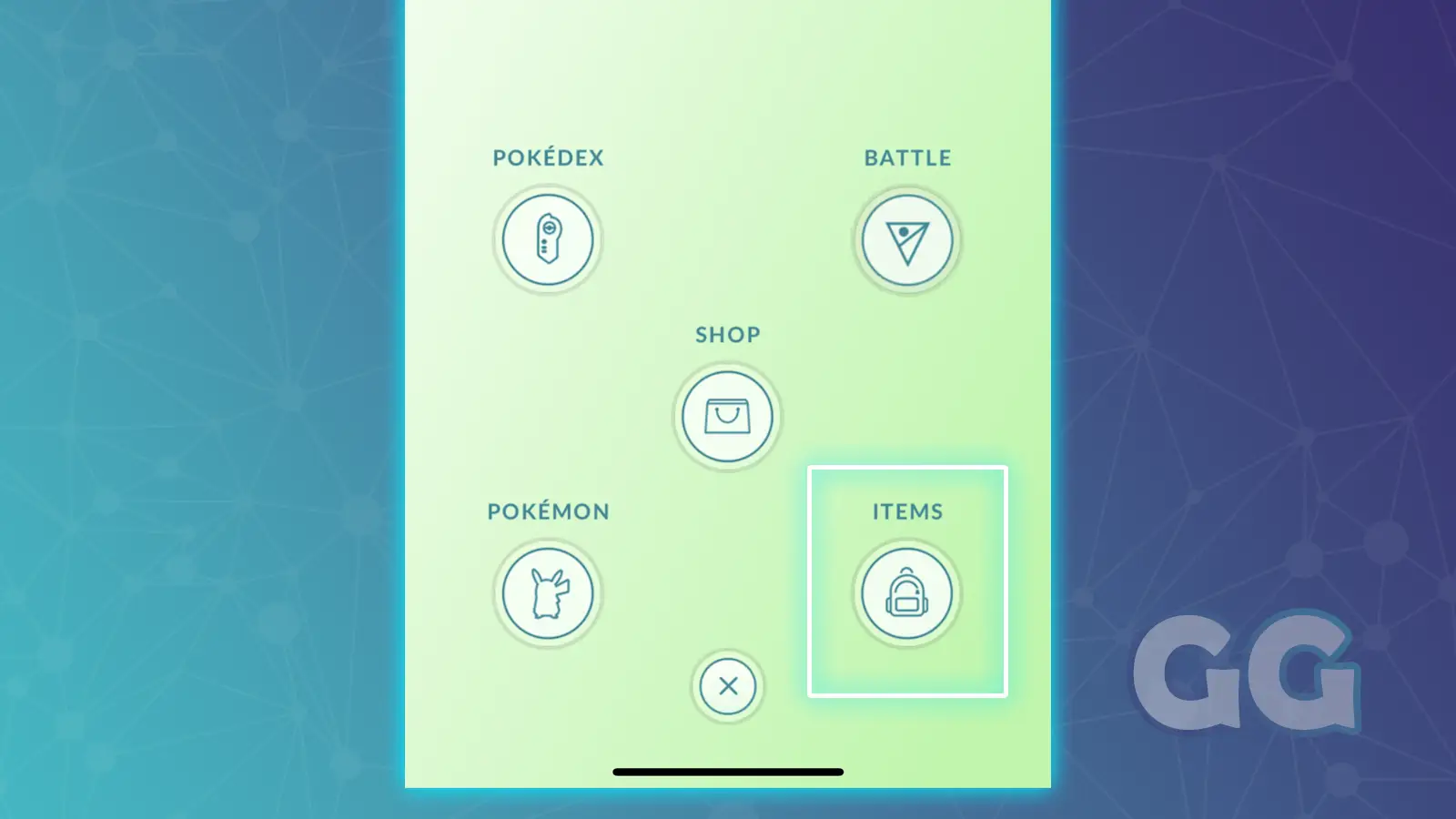 items menu location in pogo