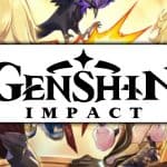 genshin impact logo on blurred background