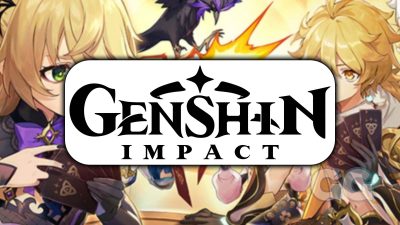 genshin impact logo on blurred background