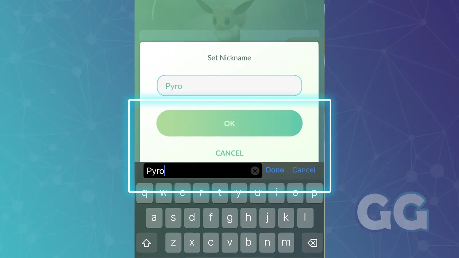 edit pokemon name screen