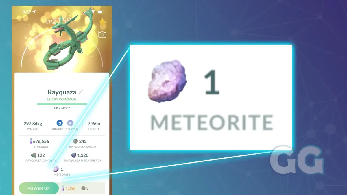 raquaza meteorite material pokemon go